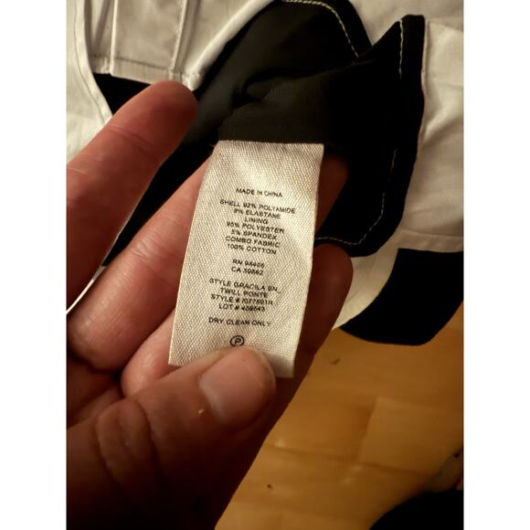 Theory Gracila Knit Shirttail Top Mockneck Black & White M - Picture 4 of 4